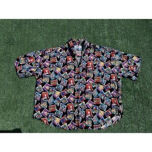 Vintage 80s Randi multicolor magazine animal button up shirt 2XL Cropped